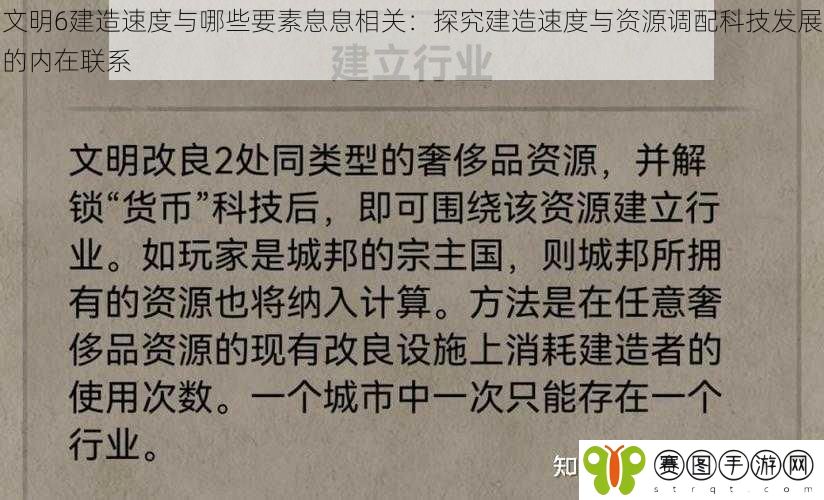 文明6建造速度与哪些要素息息相关:探究建造速度与资源调配科技发展的内在联系