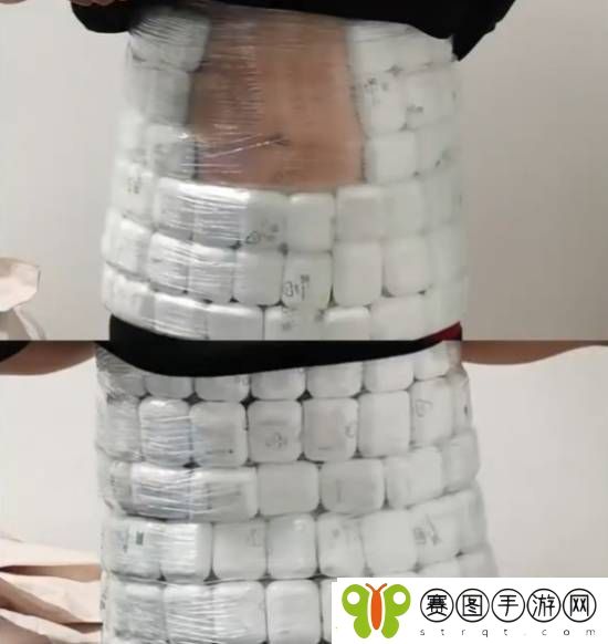 男子把100个耳机藏腰腹部