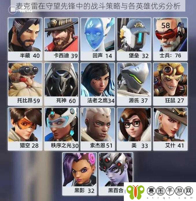 麦克雷在守望先锋中的战斗策略与各英雄优劣分析