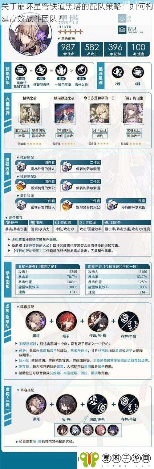 关于崩坏星穹铁道黑塔的配队策略
