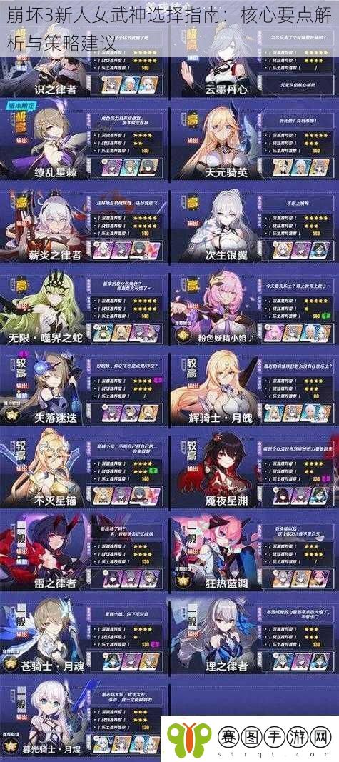 崩坏3新人女武神选择指南