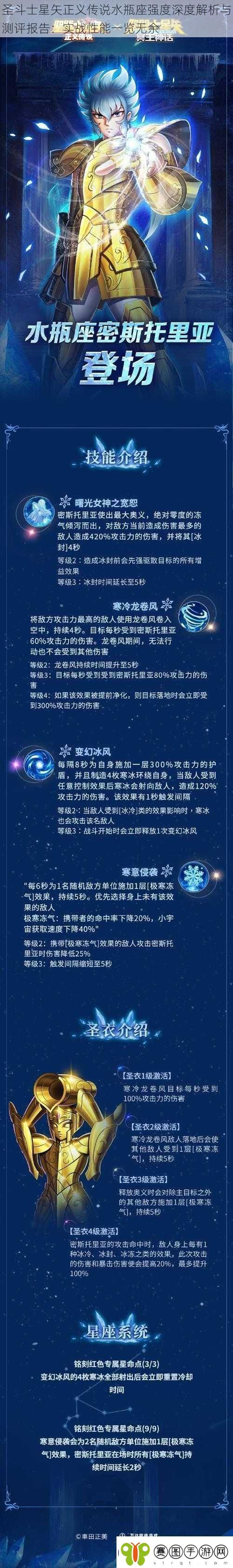圣斗士星矢正义传说水瓶座强度深度解析与测评报告