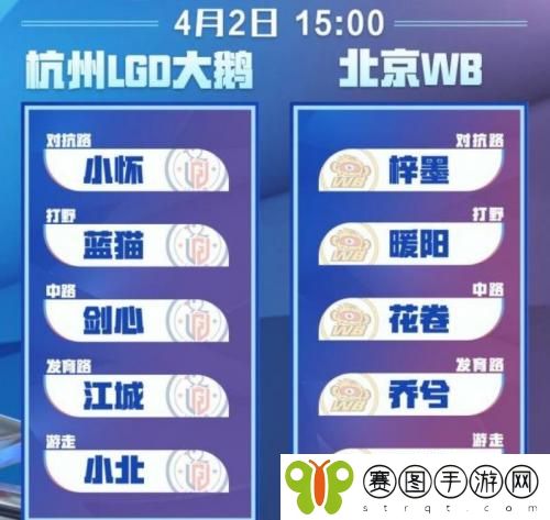 2022王者荣耀KPL春季赛4月2日首发名单是什么 2022王者荣耀KPL春季赛首发名单介绍
